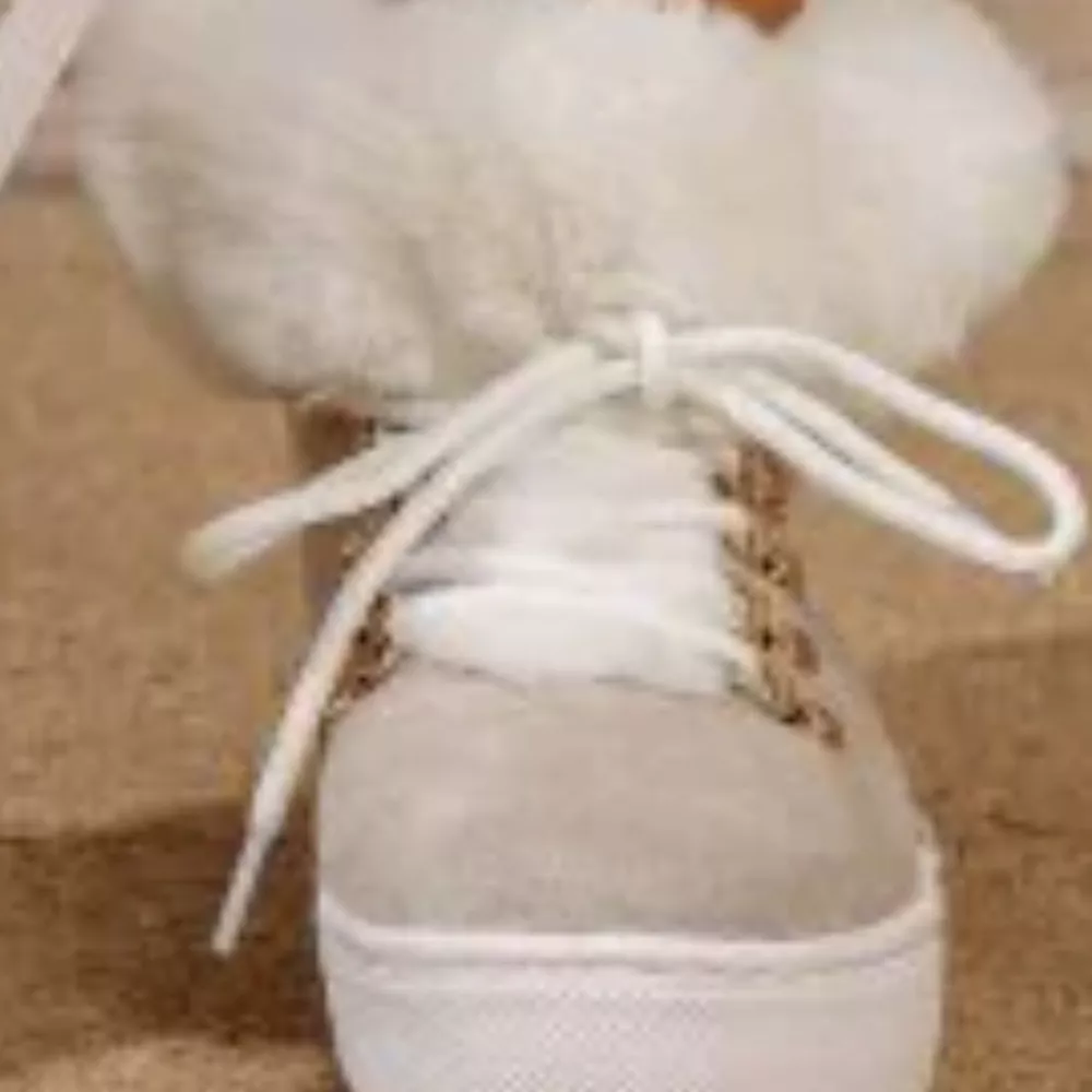 Fuzzy Trim Lace-Up Ankle Boots, image 24