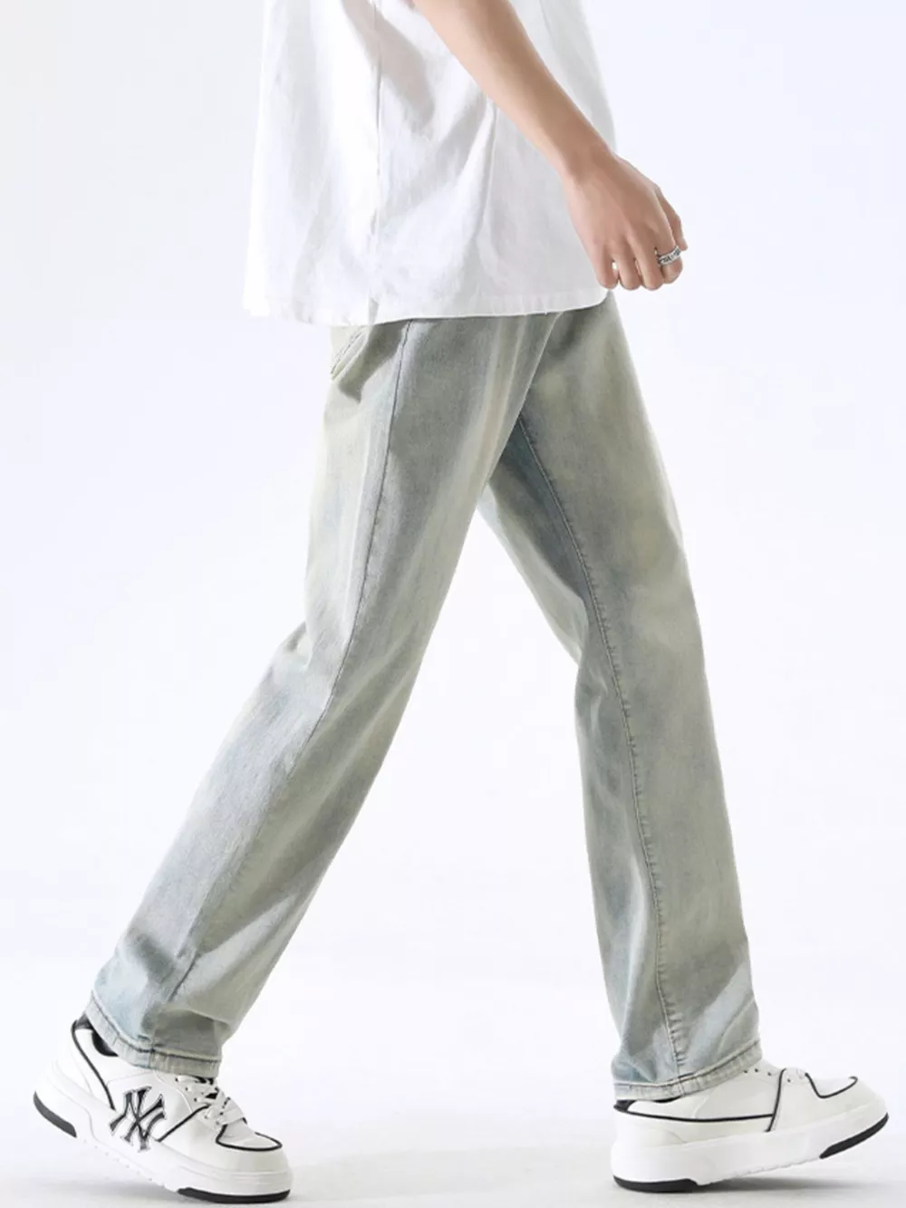 Men's Full Size Wash Wide Leg Jeans Plus Size, image 6