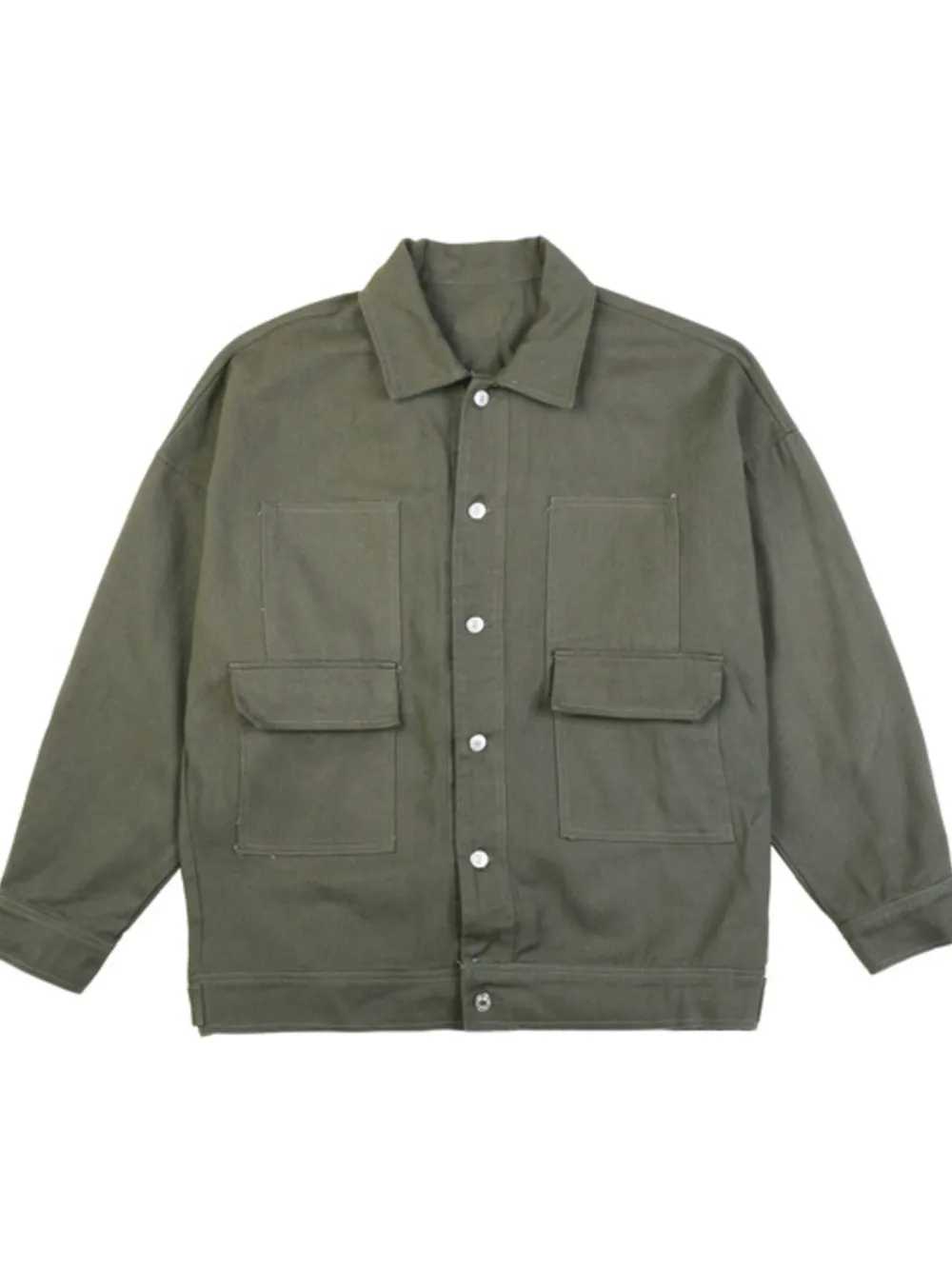 Men's Button Up Drop Shoulder Denim Jacket, image 3