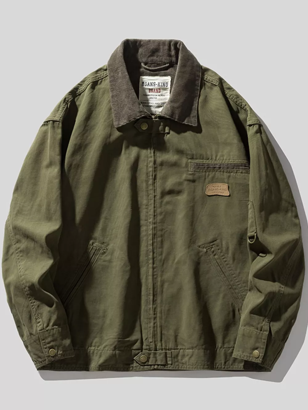 Men's Full Size Zip UP Long Sleeve Jacket Plus Size, image 3