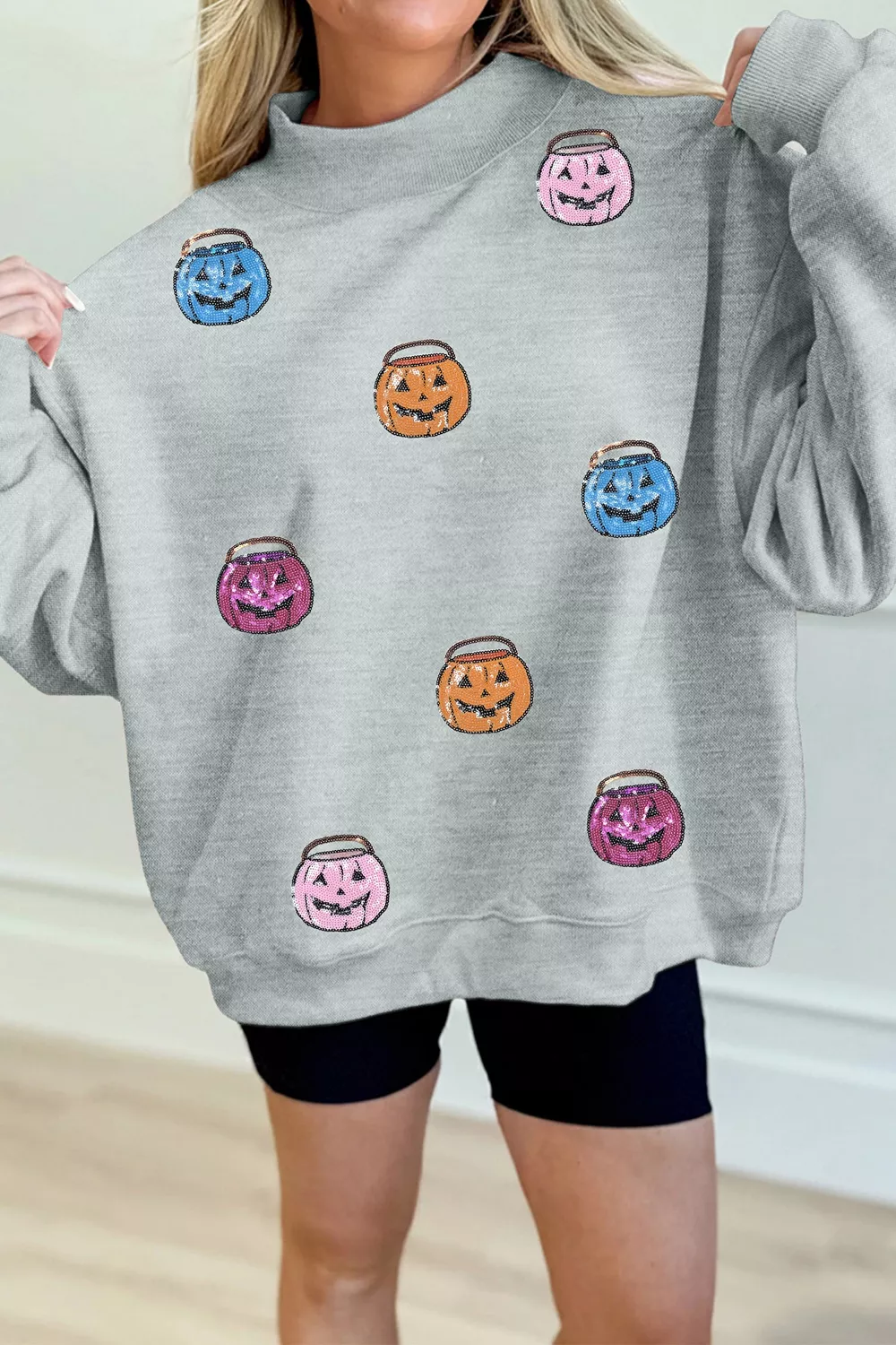 Halloween Pumpkin Long Sleeve Sweatshirt, image 2
