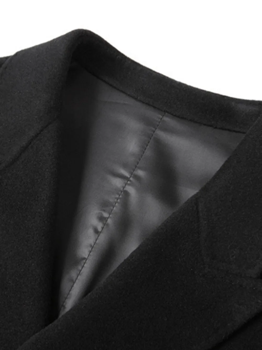 Men's Plus Size Double-Breasted Longline Coat, image 5