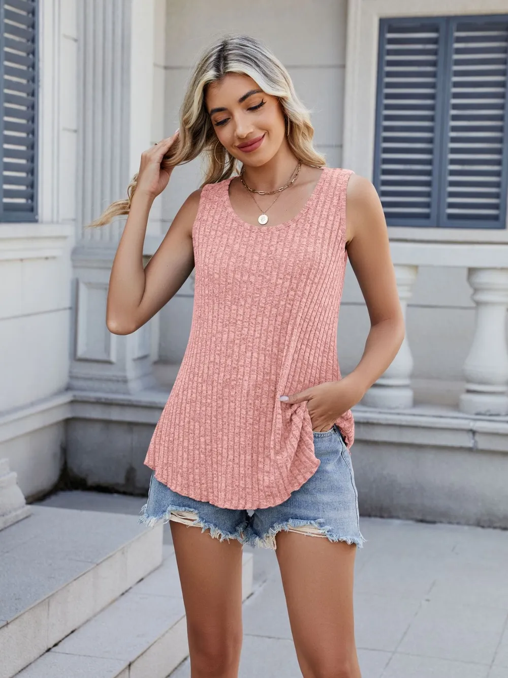 Ribbed Round Neck Tank, image 11