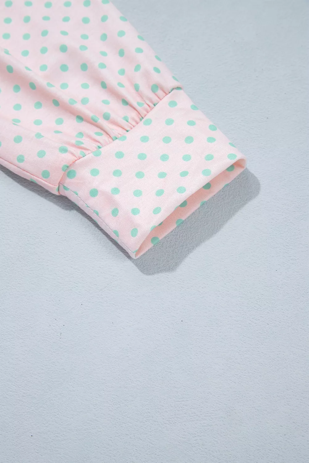 Striped Polka Dot Patchwork Polo Collar Long Sleeve Top, image 8