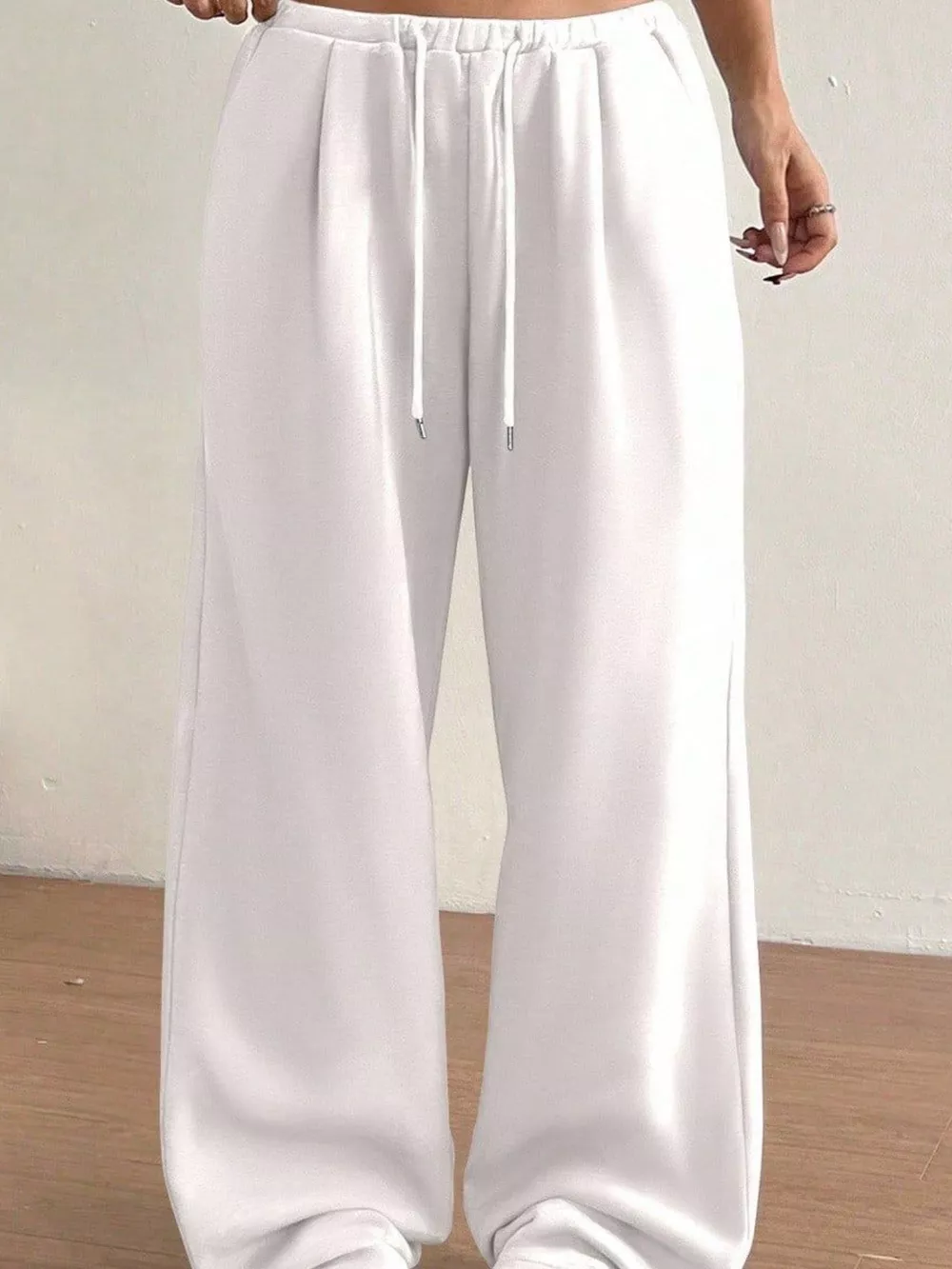Casual Drawstring High Waist Wide Leg Sweatpants, image 24