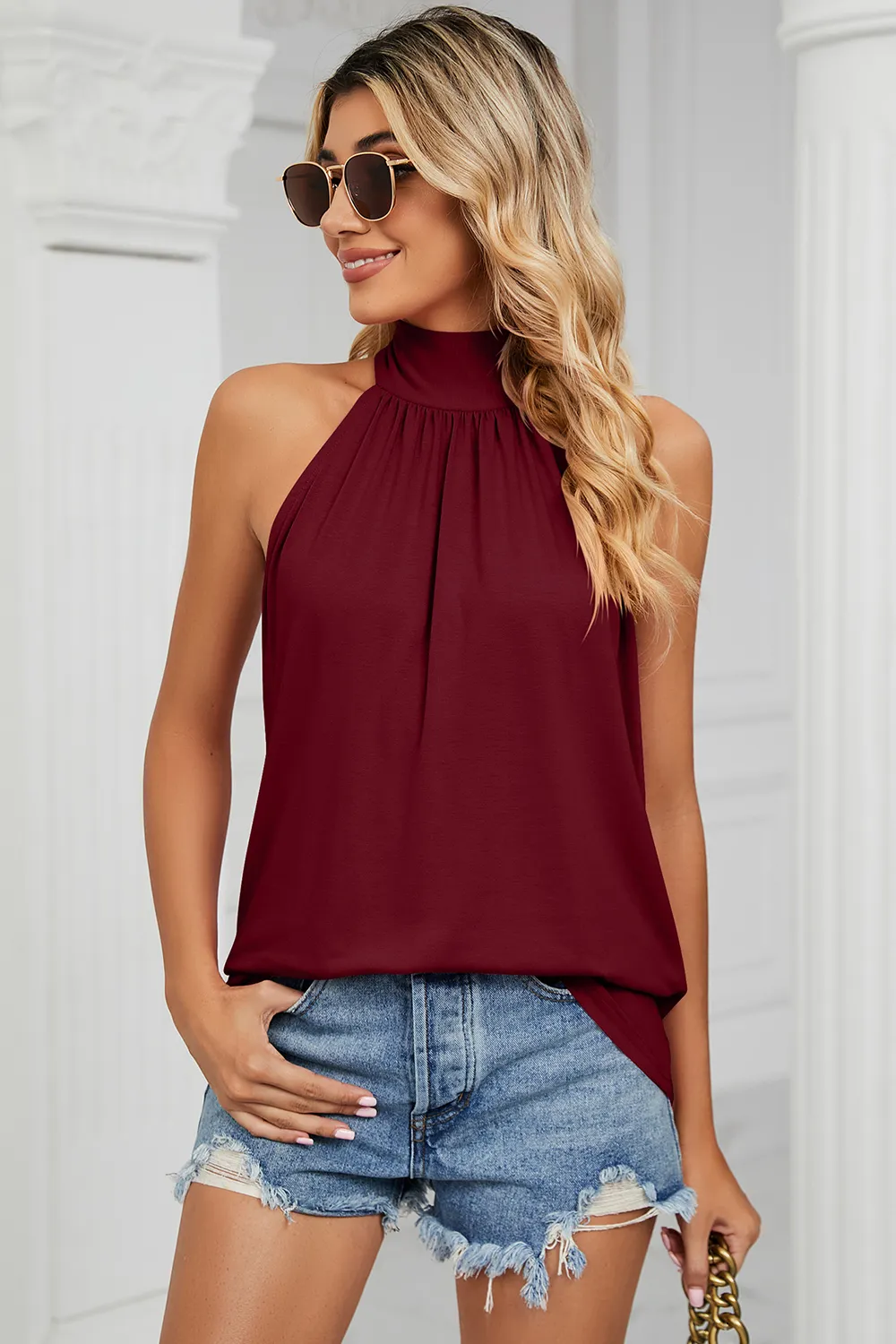 Tied Grecian Neck Tank, image 4
