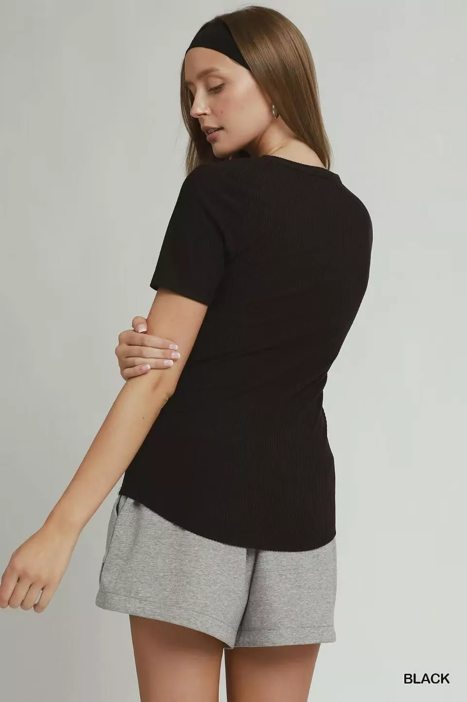 Brushed Rib Short Sleeve Top, image 3