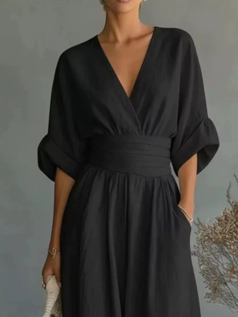 Full Size Half Sleeve Wide-Leg Jumpsuit Plus Size, image 17