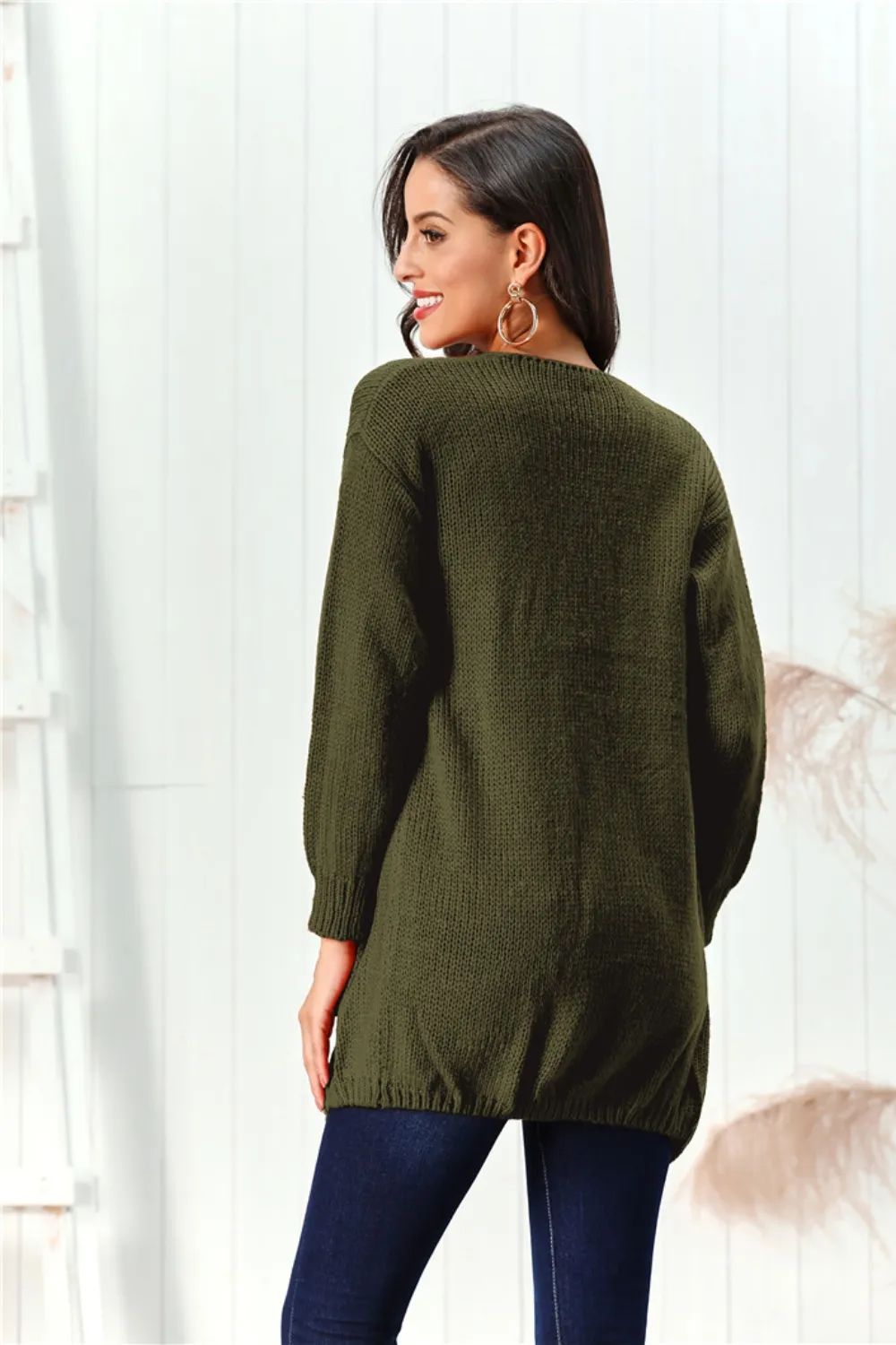 Open Front Long Sleeve Cardigan, image 11