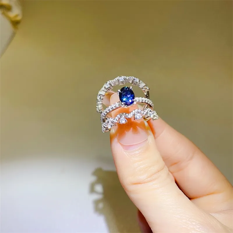 1 Carat Moissanite 925 Sterling Silver Ring, image 3