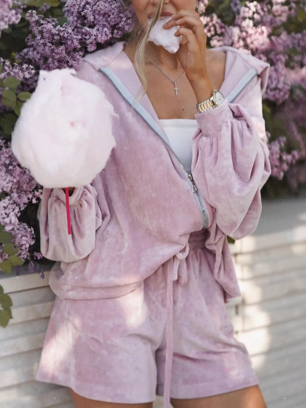 Zip Up Hooded Outerwear and Shorts Set, image 6
