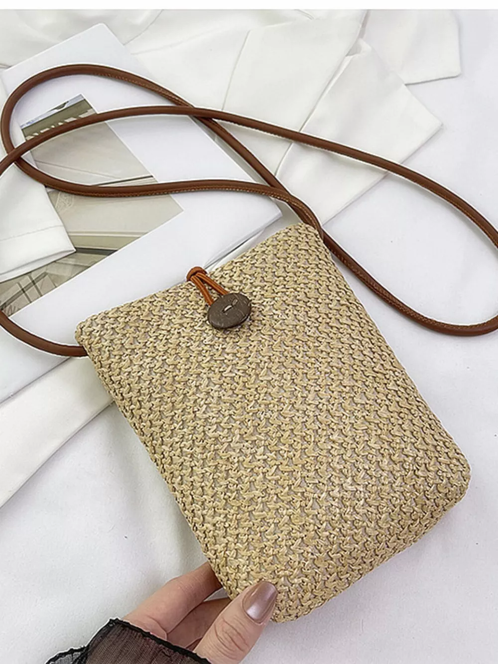 Straw Woven Crossbody Bag, image 16