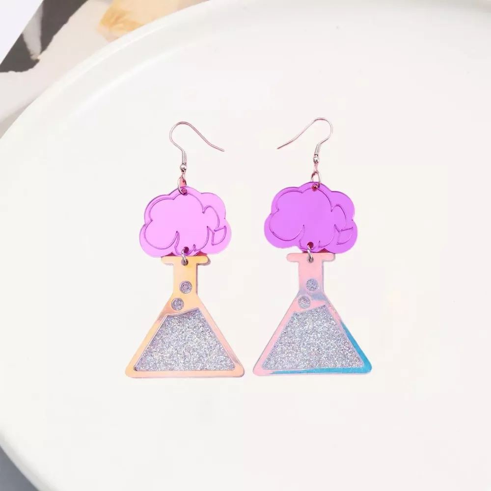 Funky Science Beaker Dangle Earrings, image 5