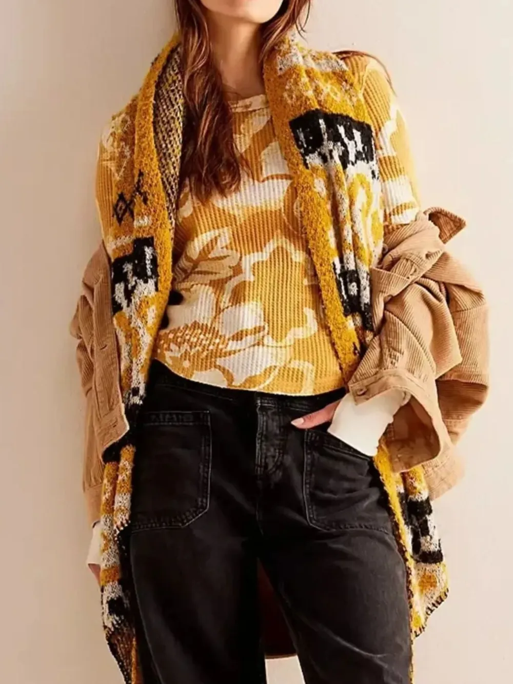 Floral Print Waffle Knit Top, image 23