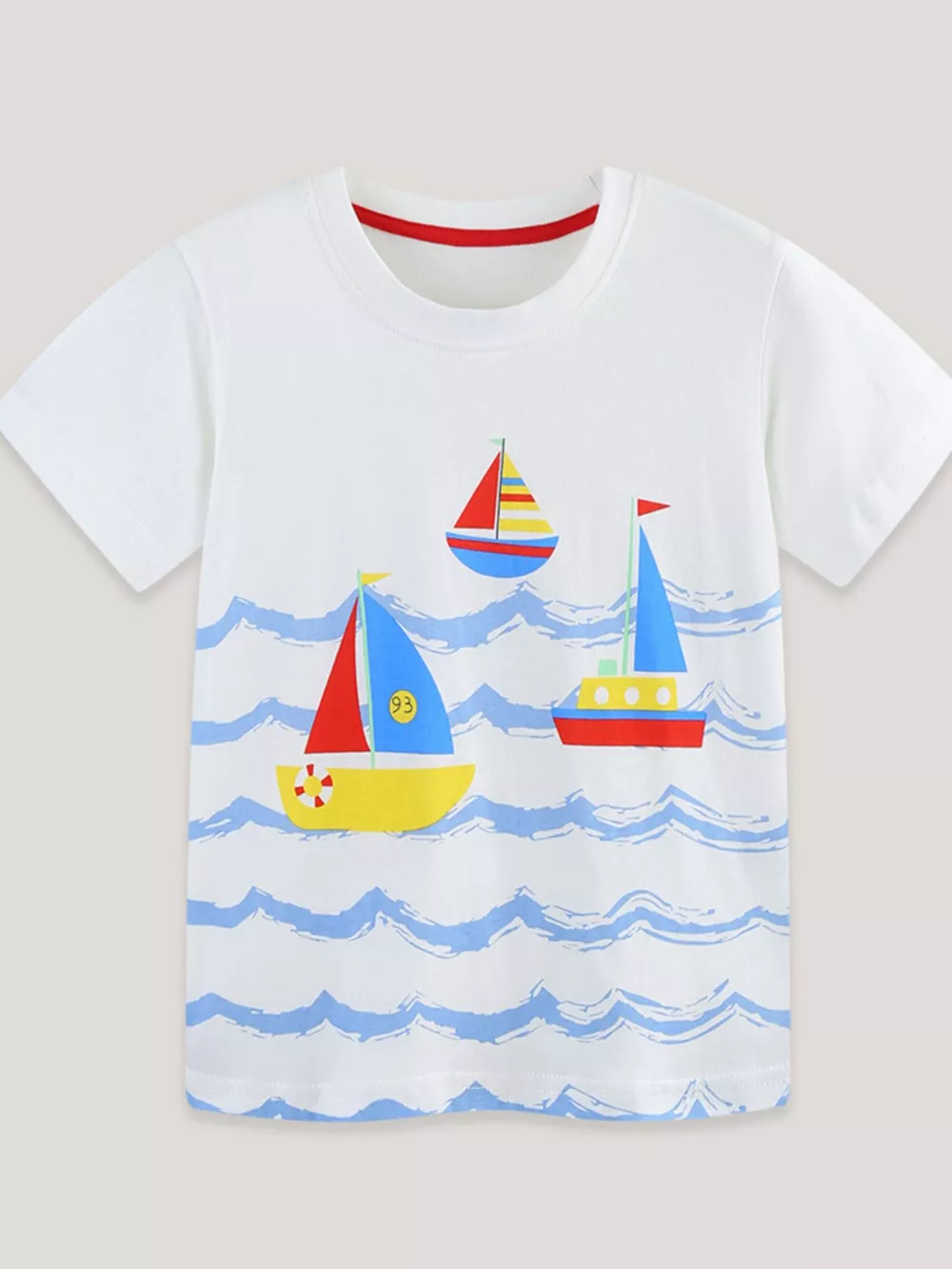 Children's Nautical Sailboat Print Crew Neck T-Shirt, image 2