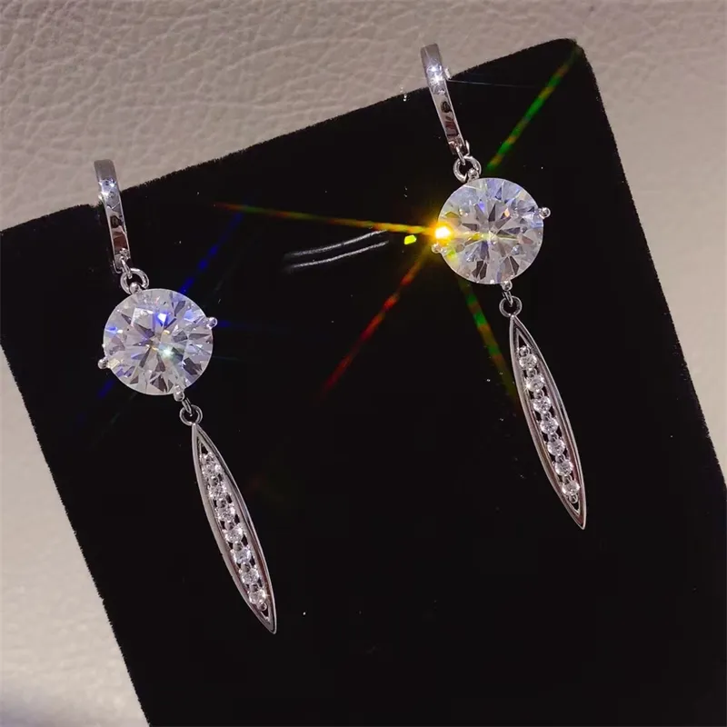 10 Carat Moissanite 925 Sterling Silver Earrings, image 5