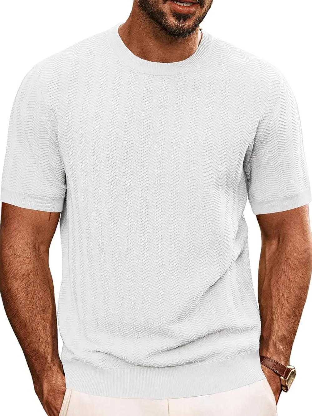 Men's Full Size Round Neck Short Sleeve T-Shirt Plus Size, image 4