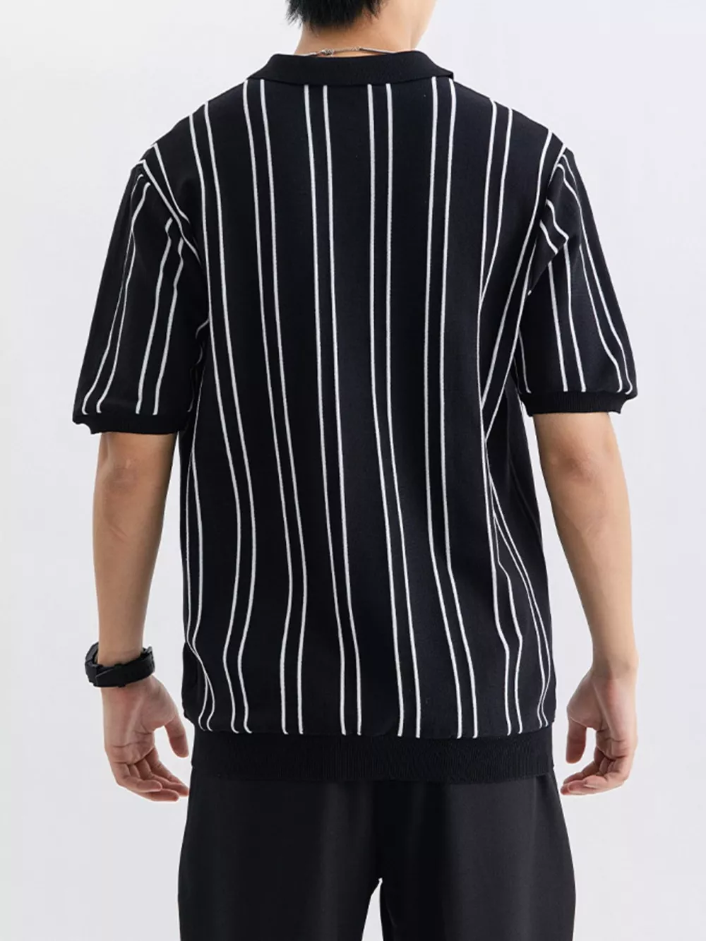 Men's Plus Size Striped Casual Fit Polo, image 4