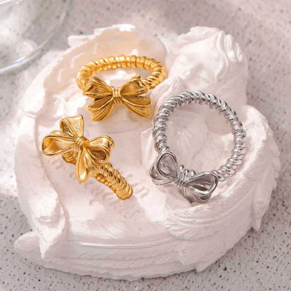 Twisted Titanium Steel Bow Ring, image 8