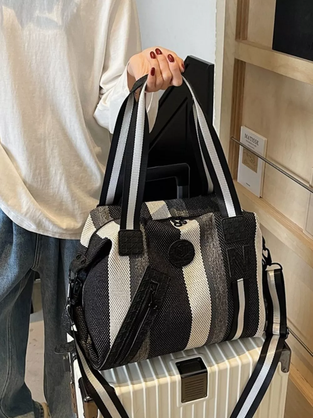 Striped Duffle Bag, image 5