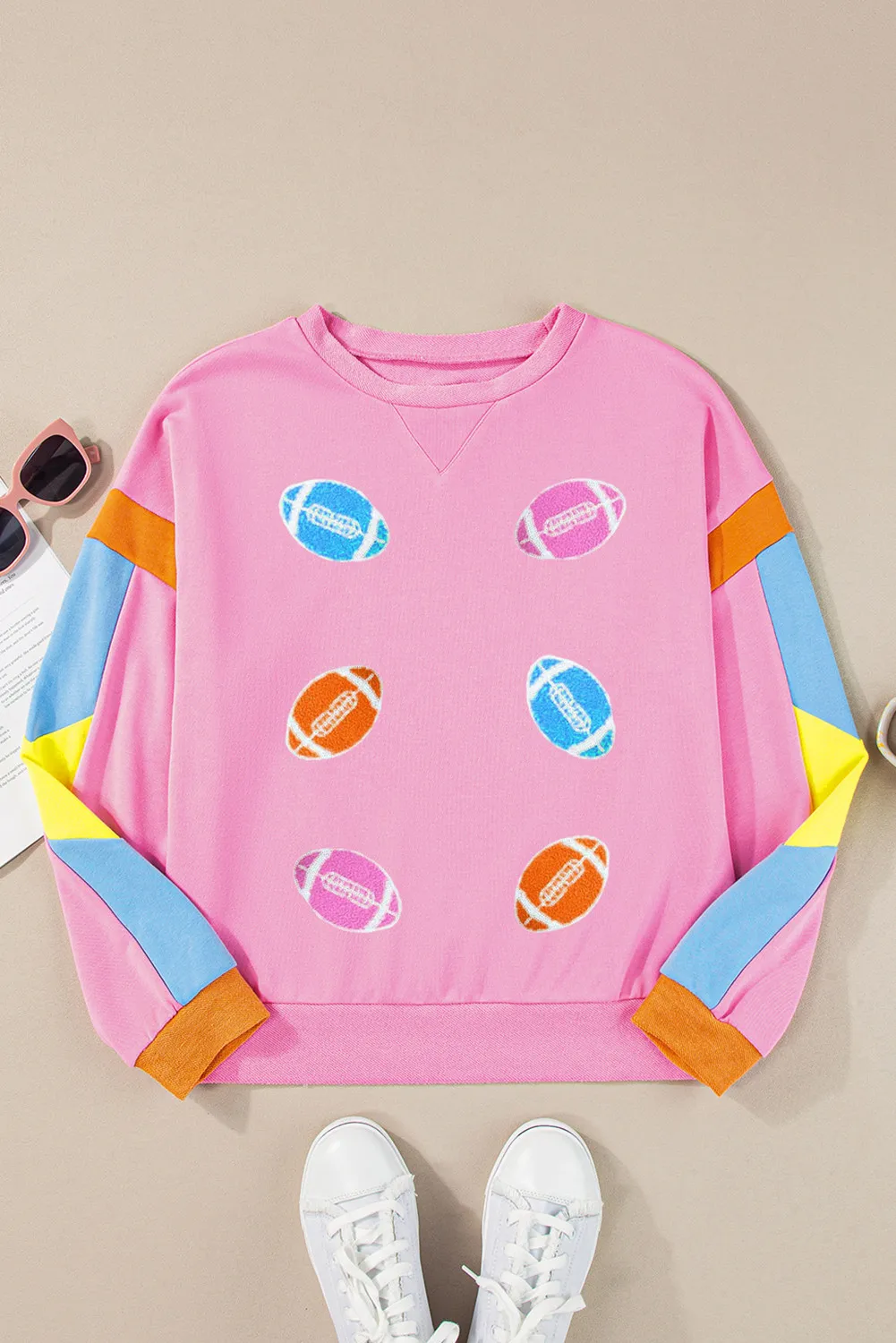 Contrast Football Long Sleeve Sweatshirt, image 4