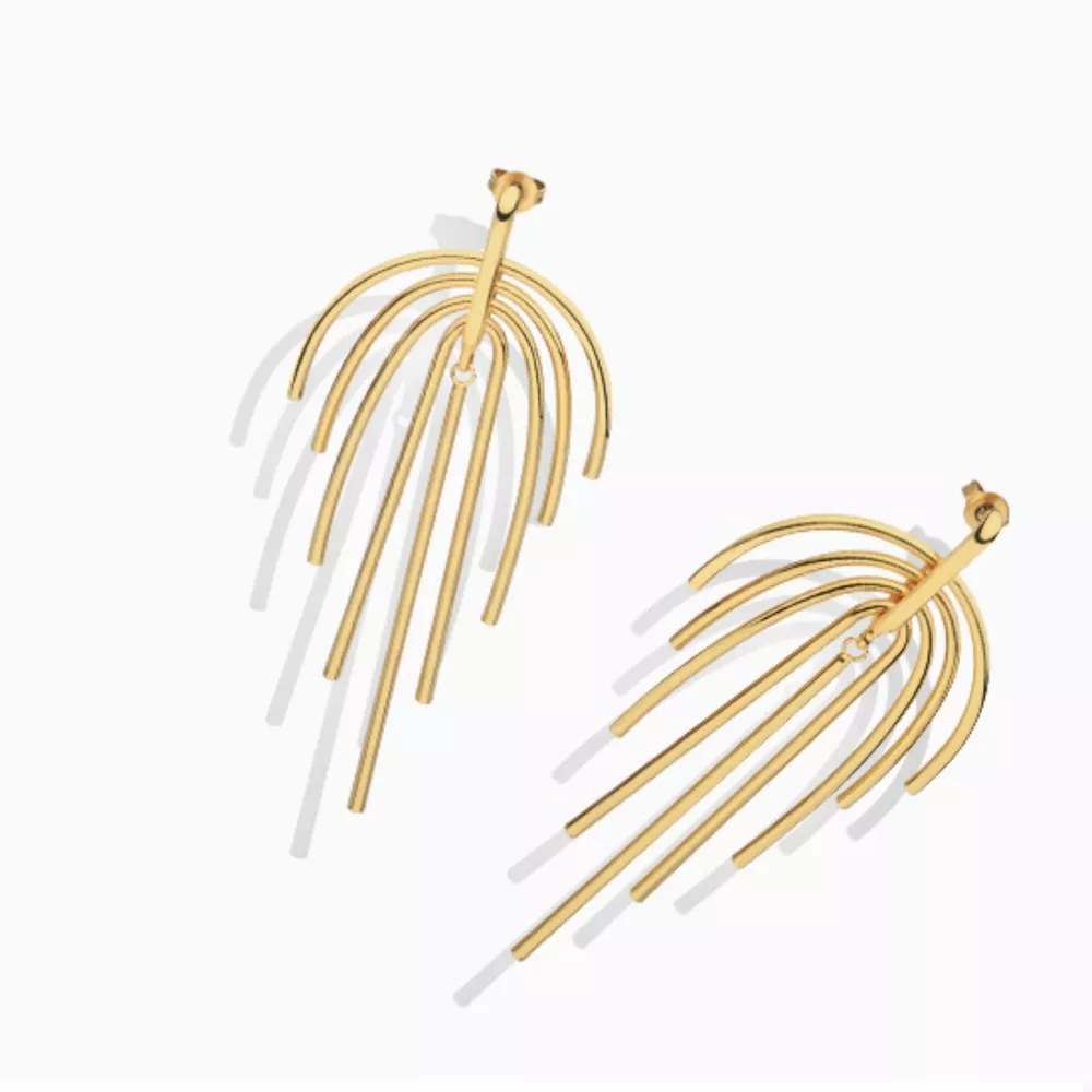 18K Gold-Plated Geometric Earrings, image 3