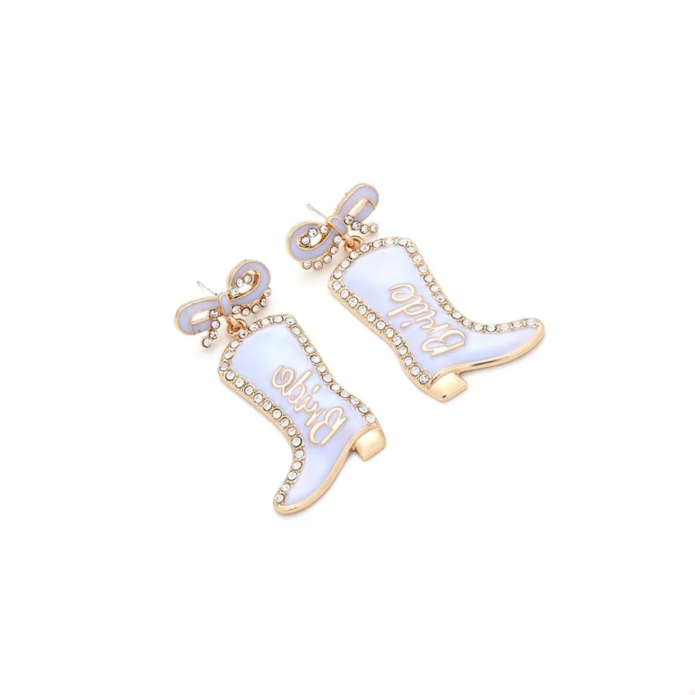 Cowgirl Boot Dangle Earrings with Bow, image 10
