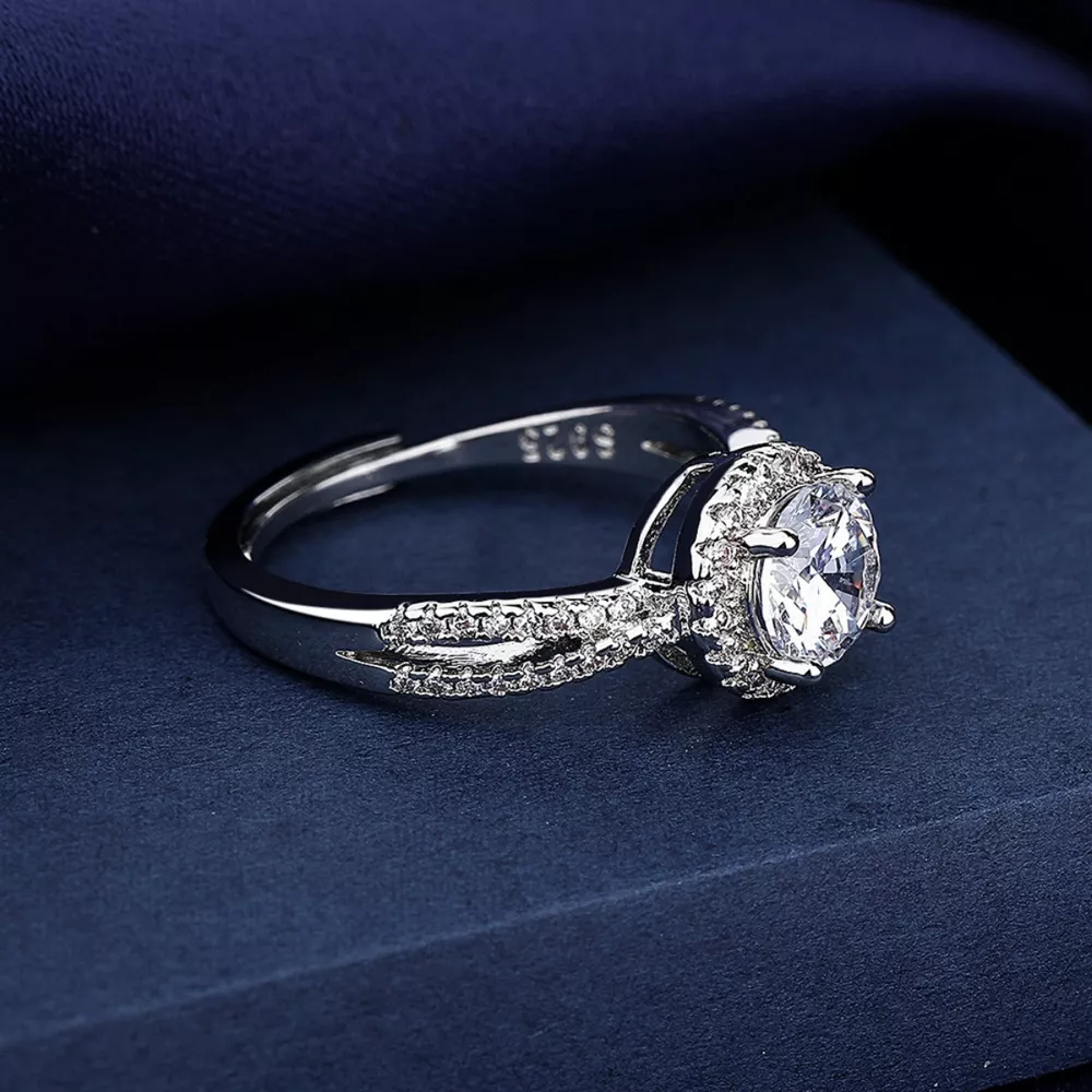 1 Carat 925 Sterling Silver Moissanite Ring, image 3