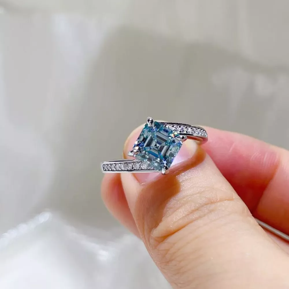 2 Carat Moissanite 925 Sterling Silver Ring, image 2