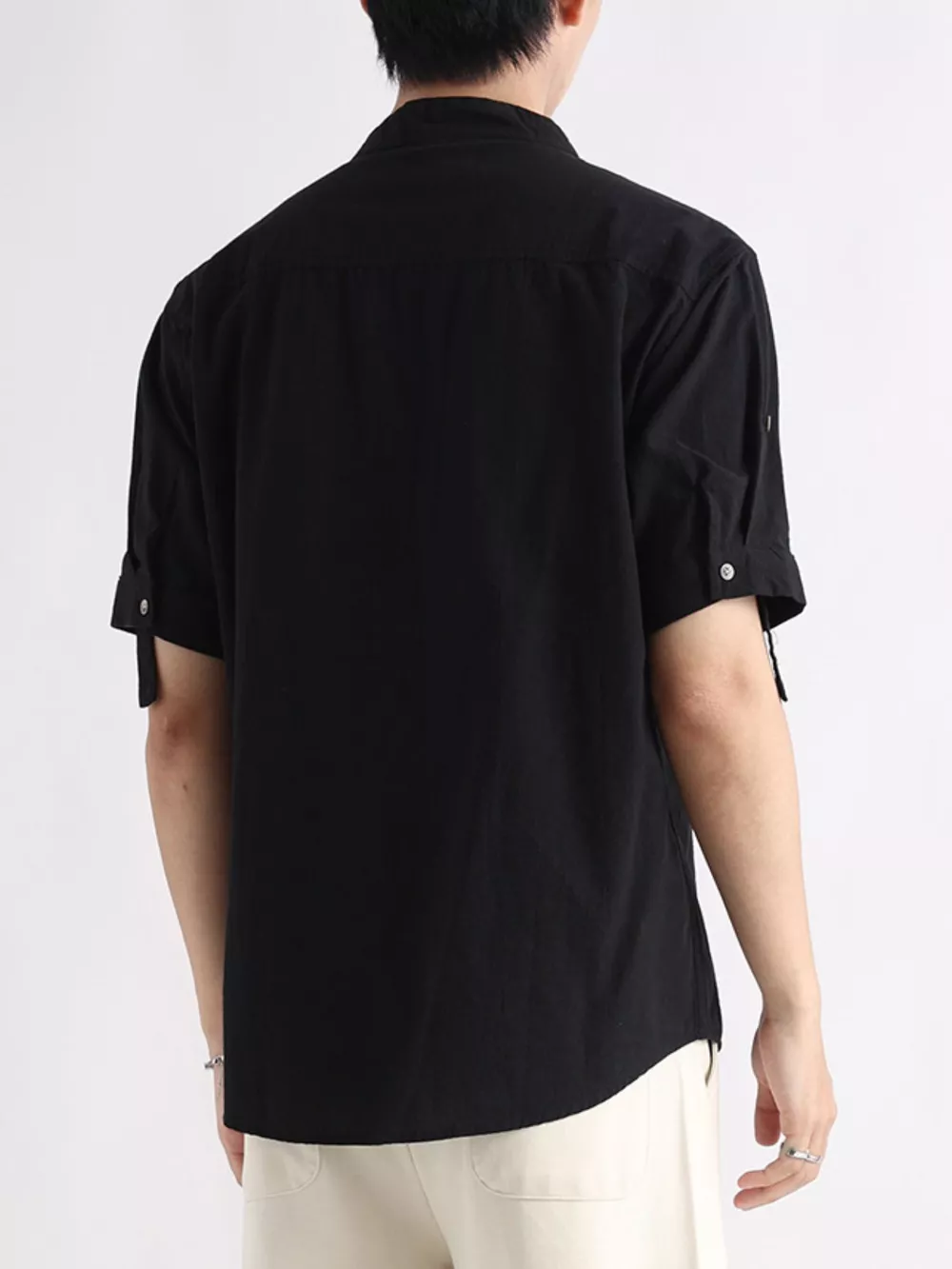 Men's Plus Size Button Detail Short Sleeve Shirt, image 4
