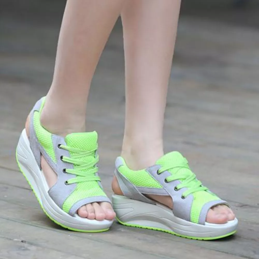 Lace Up Wedge Sandals, image 9