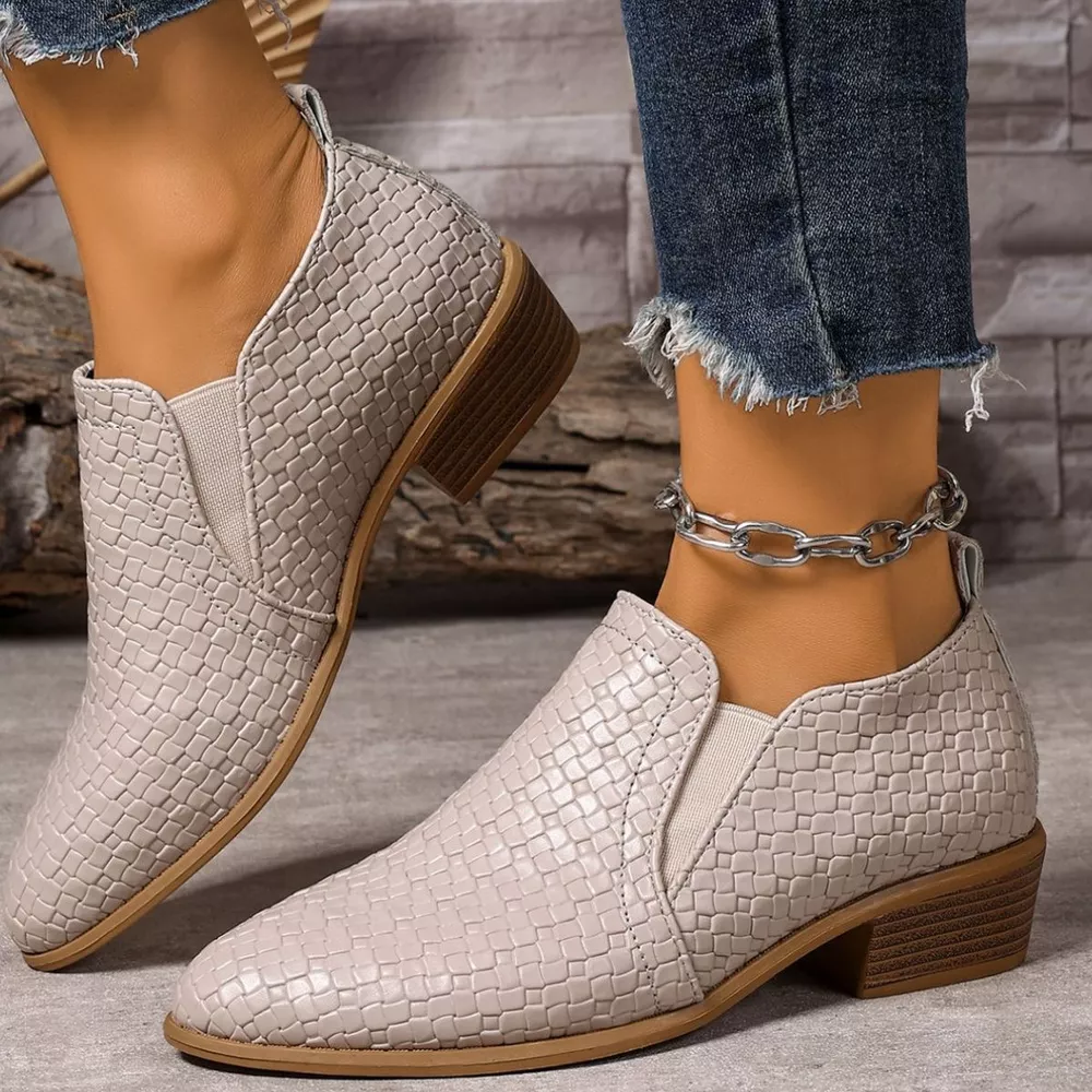 Point Toe Block Heels Ankle Boots, image 9