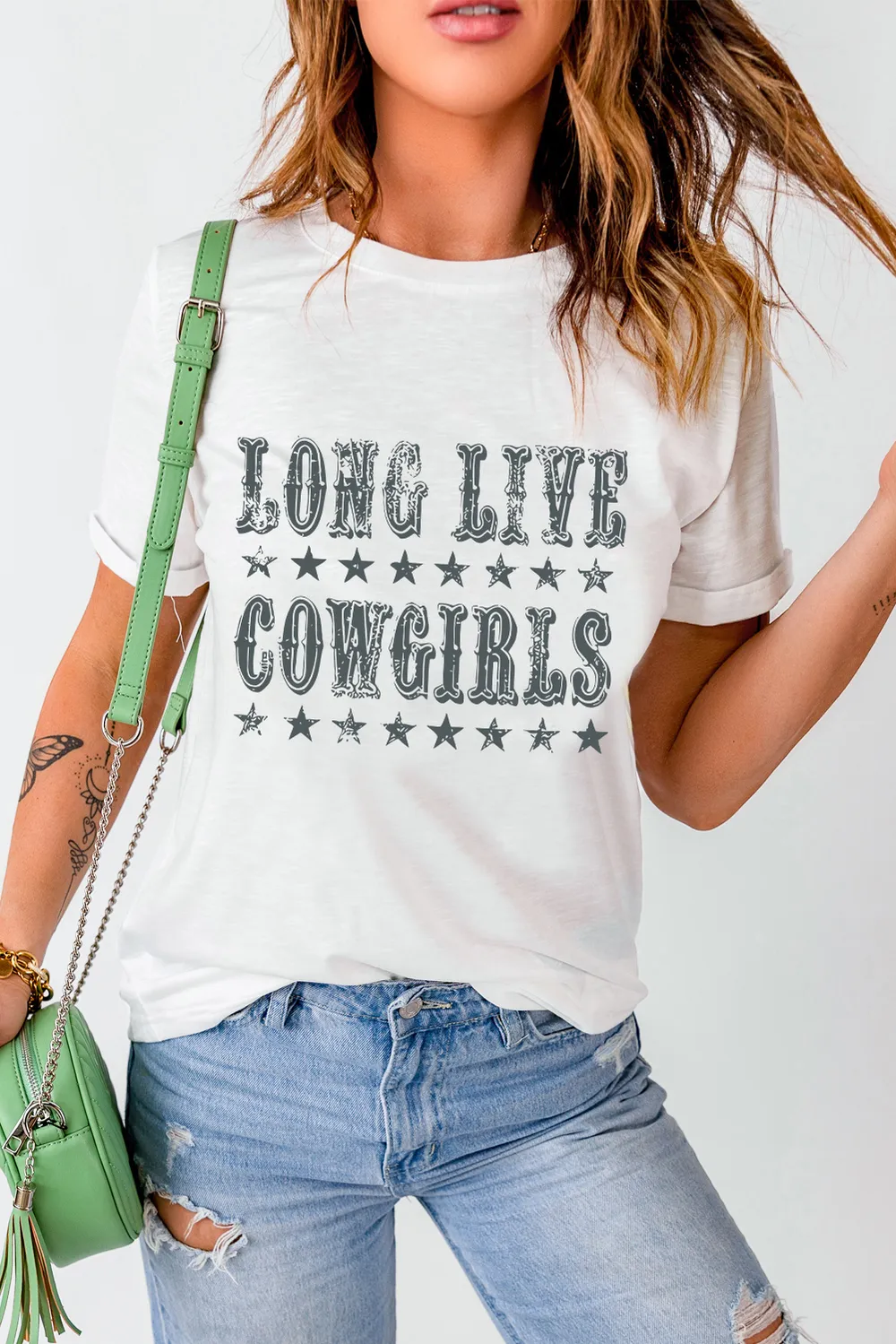 Letter Graphic Round Neck Short Sleeve T-Shirt, image 5