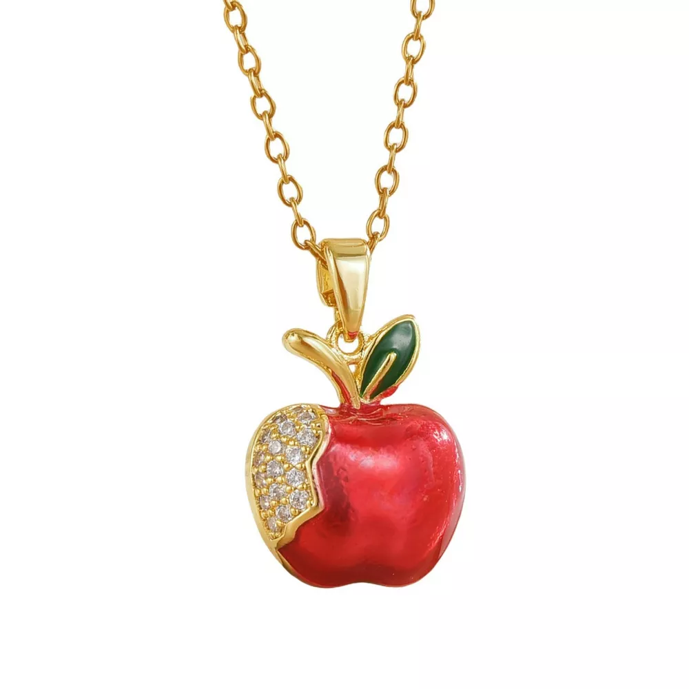 18K Gold-Plated Apple Necklace, image 5