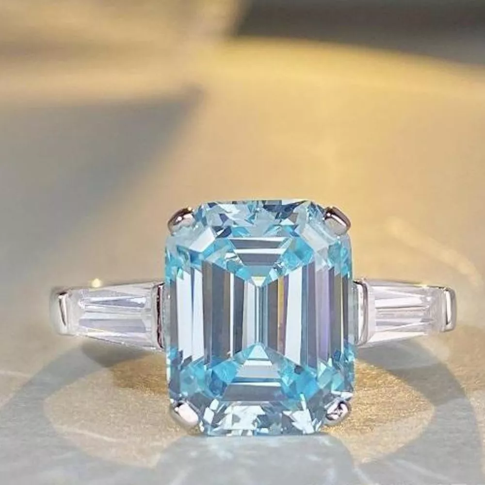 925 Sterling Silver Zircon Geometric Ring, image 2
