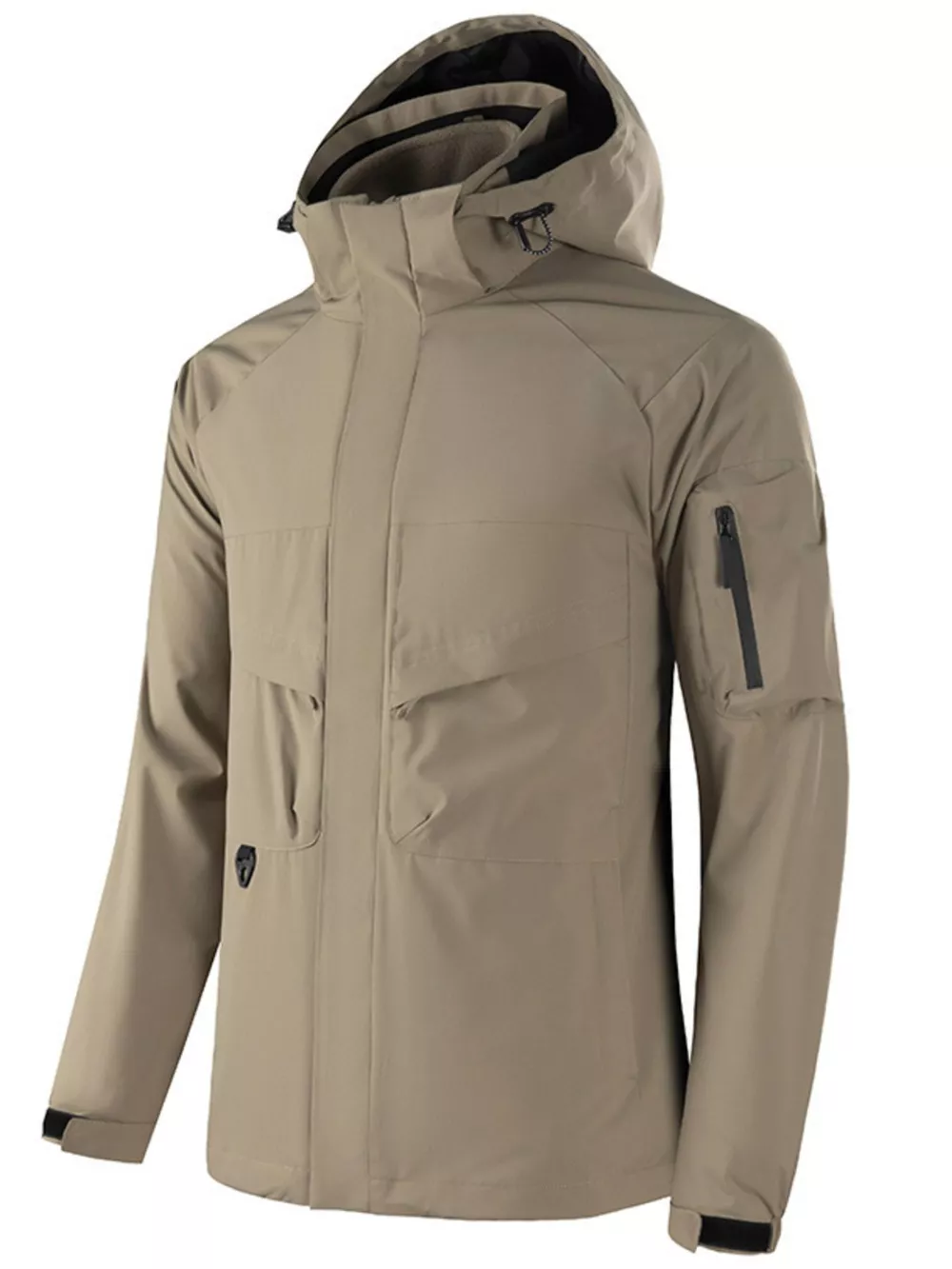 Men's Plus Size Zip Up Long Sleeve Hooded Jacket, image 6