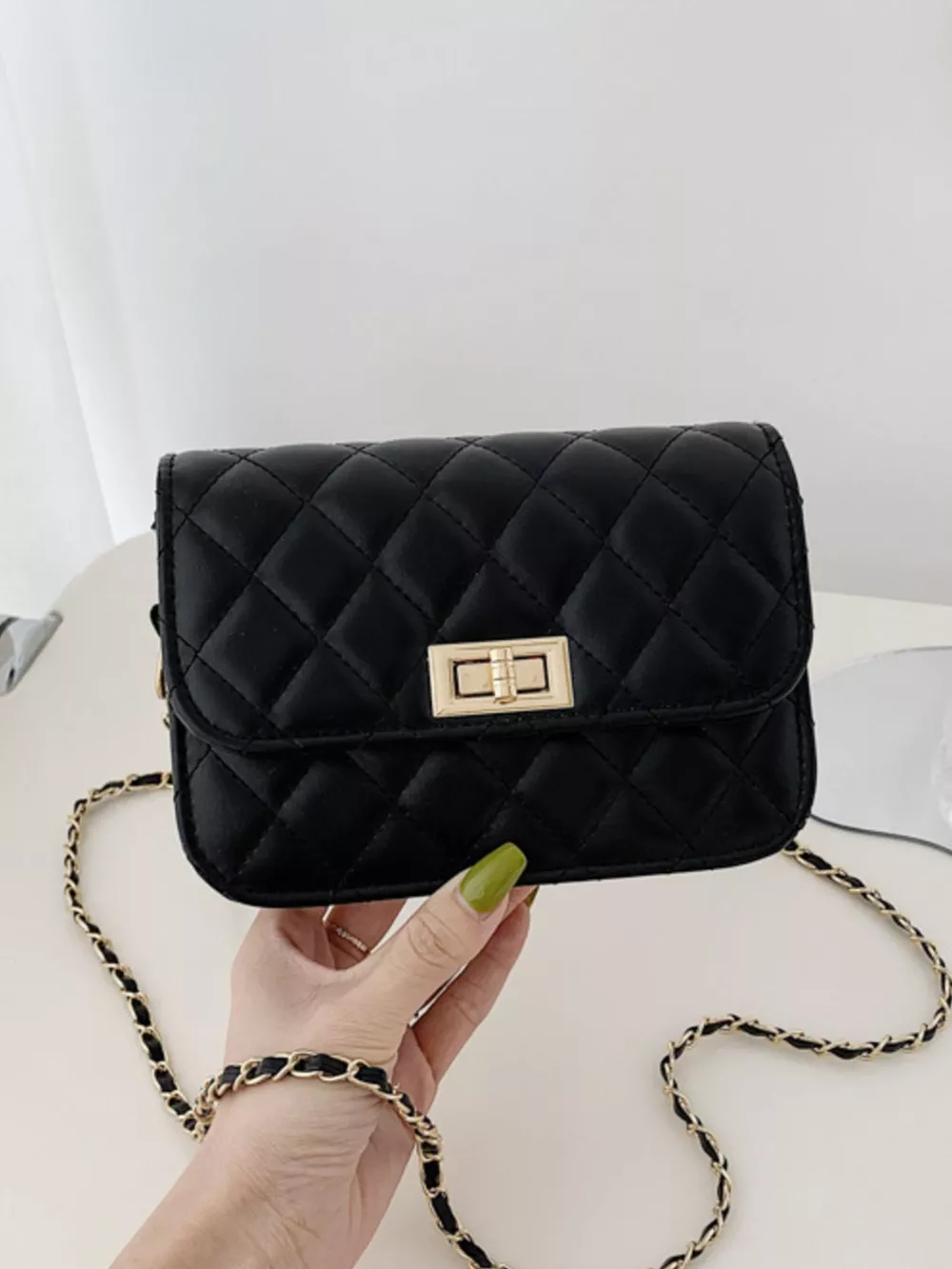 Quilted Chain Strap Crossbody Bag, image 3