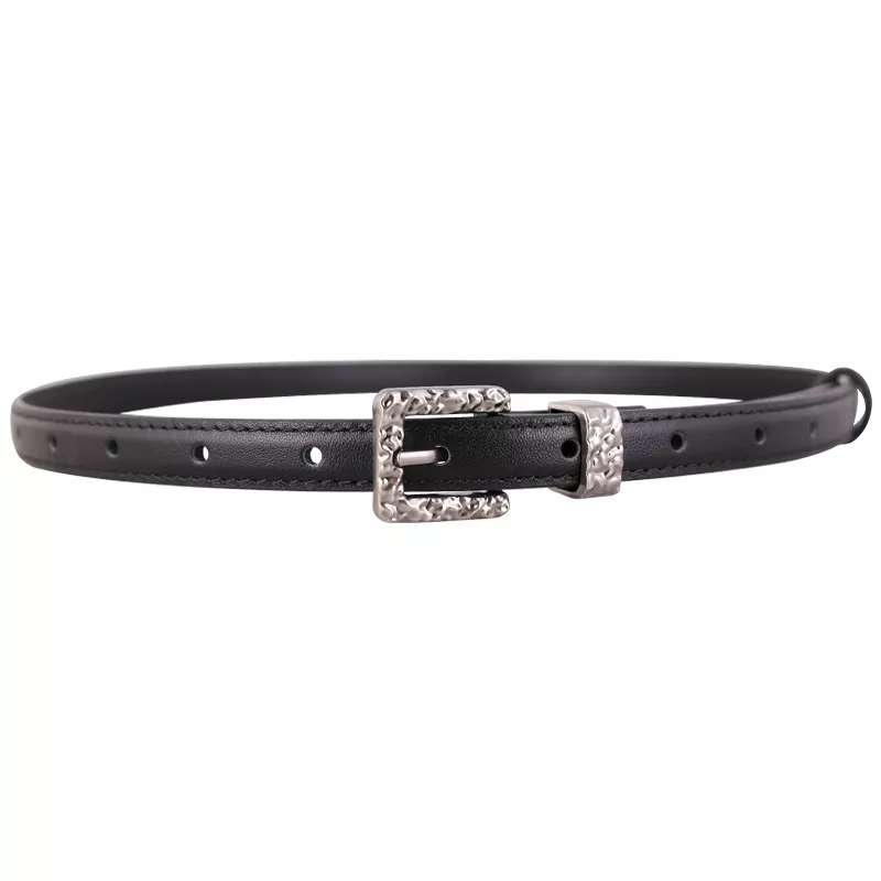 Textured Buckle Leather Belt, image 2