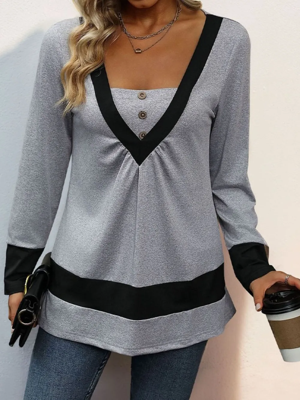 Contrast Long Sleeve T-Shirt, image 4