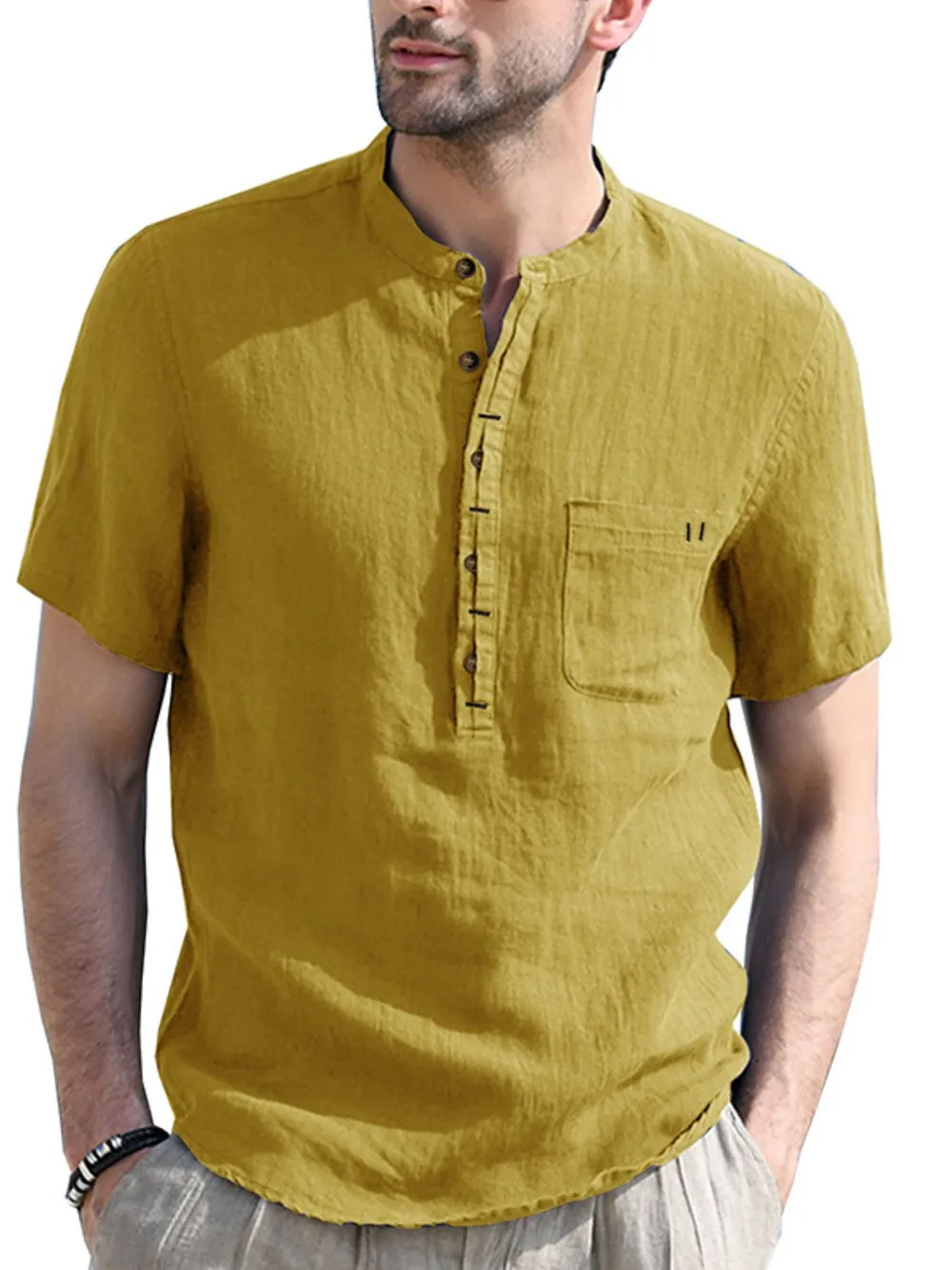 Men's Button Detail Short Sleeve Polo, image 10