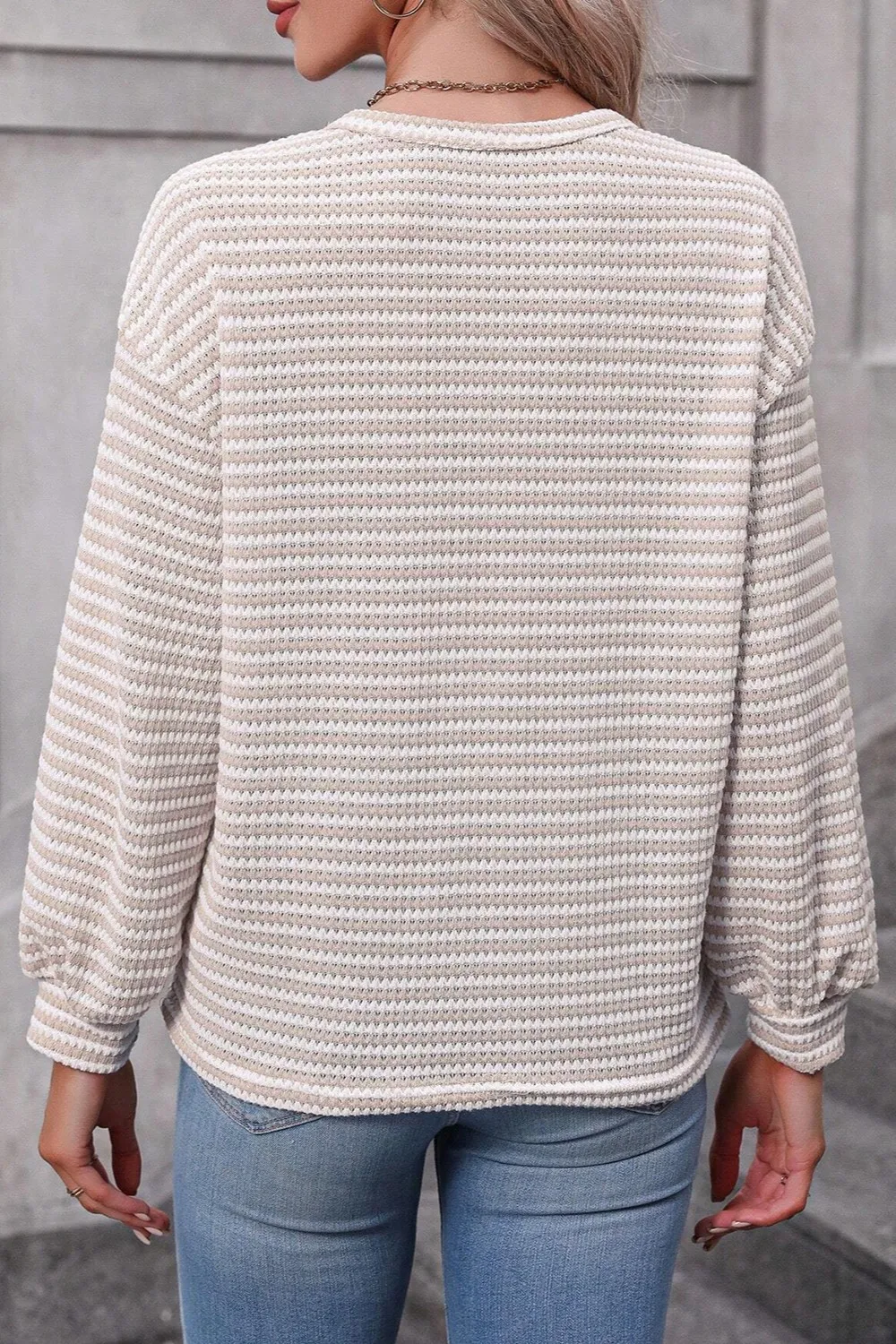 Striped Round Neck Long Sleeve Top, image 7