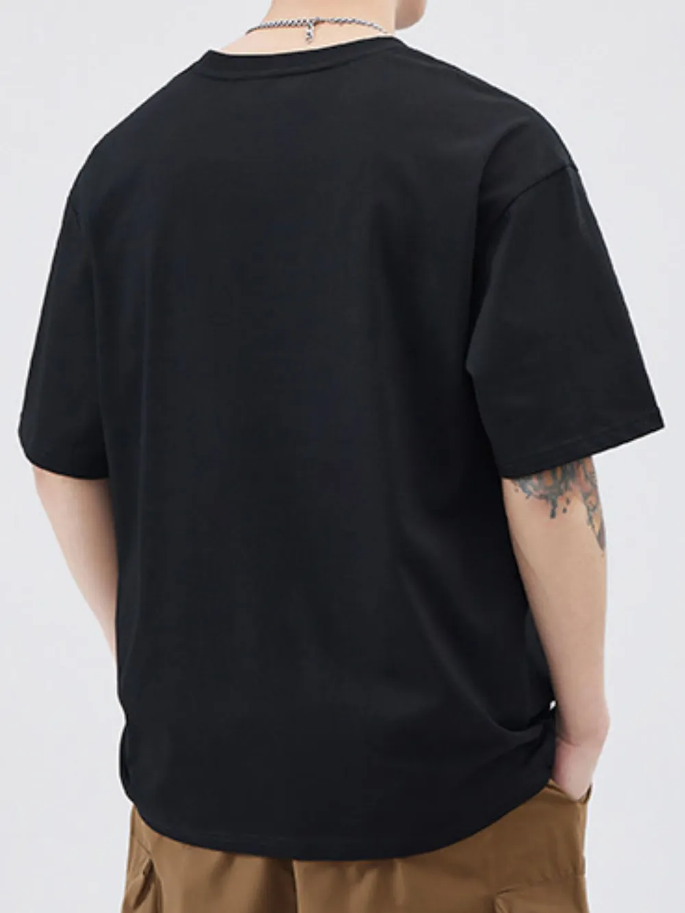 Men's Plus Size Letter Round Neck Half Sleeve T-Shirt, image 3