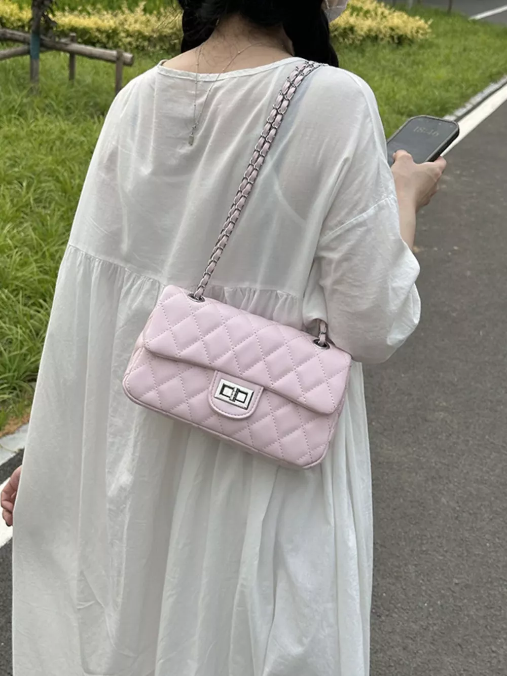 Quilted Chain Crossbody Bag, image 6