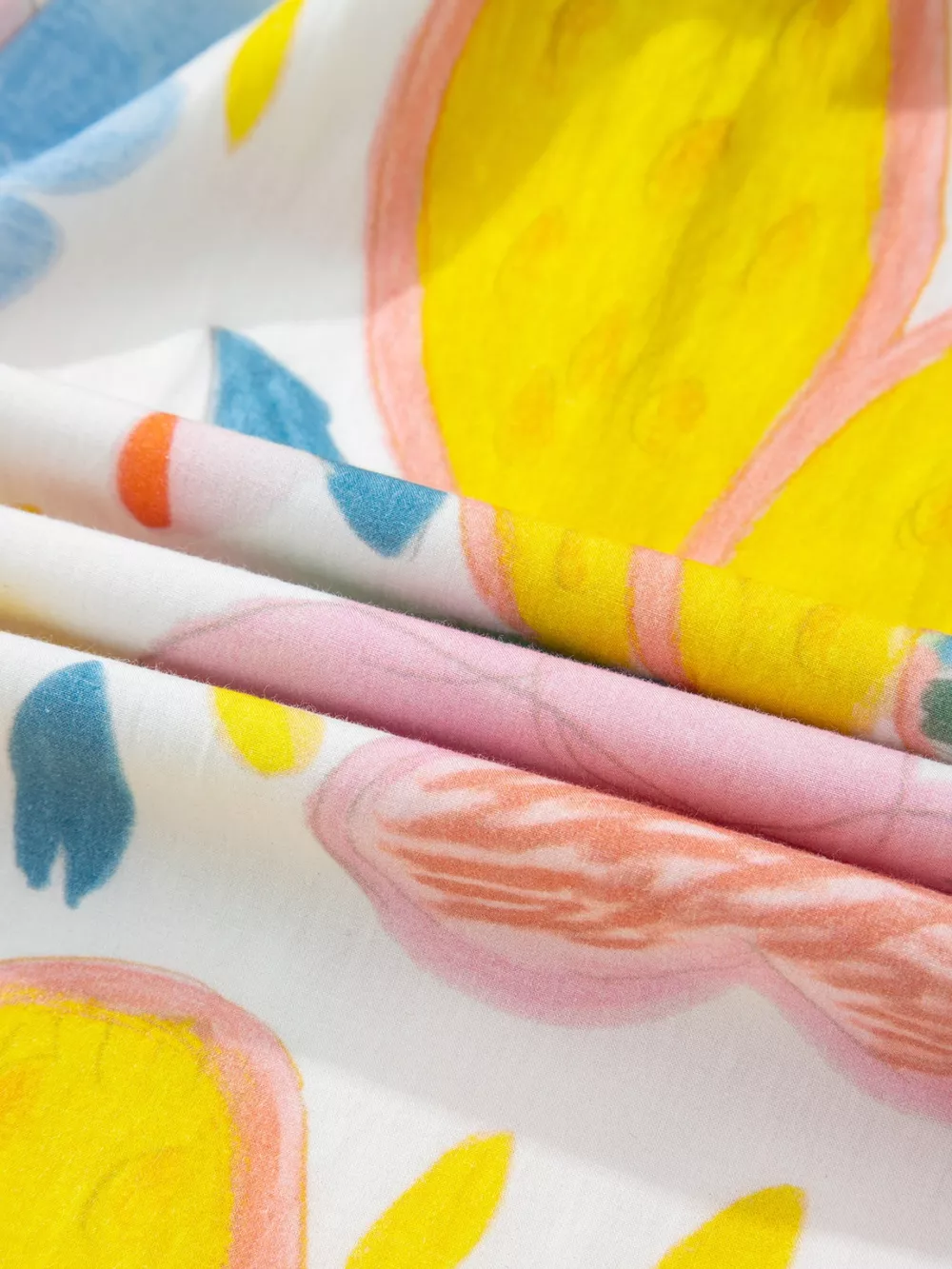 Multicolour Floral Doodle Print Striped Trim V Neck Midi Dress, image 10