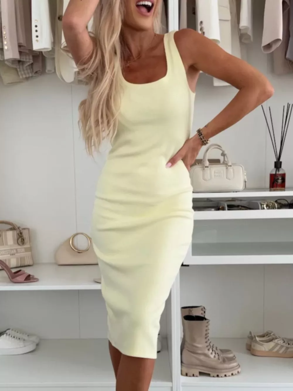Full Size Slit Square Neck Dress and Outerwear Set Plus Size, image 30
