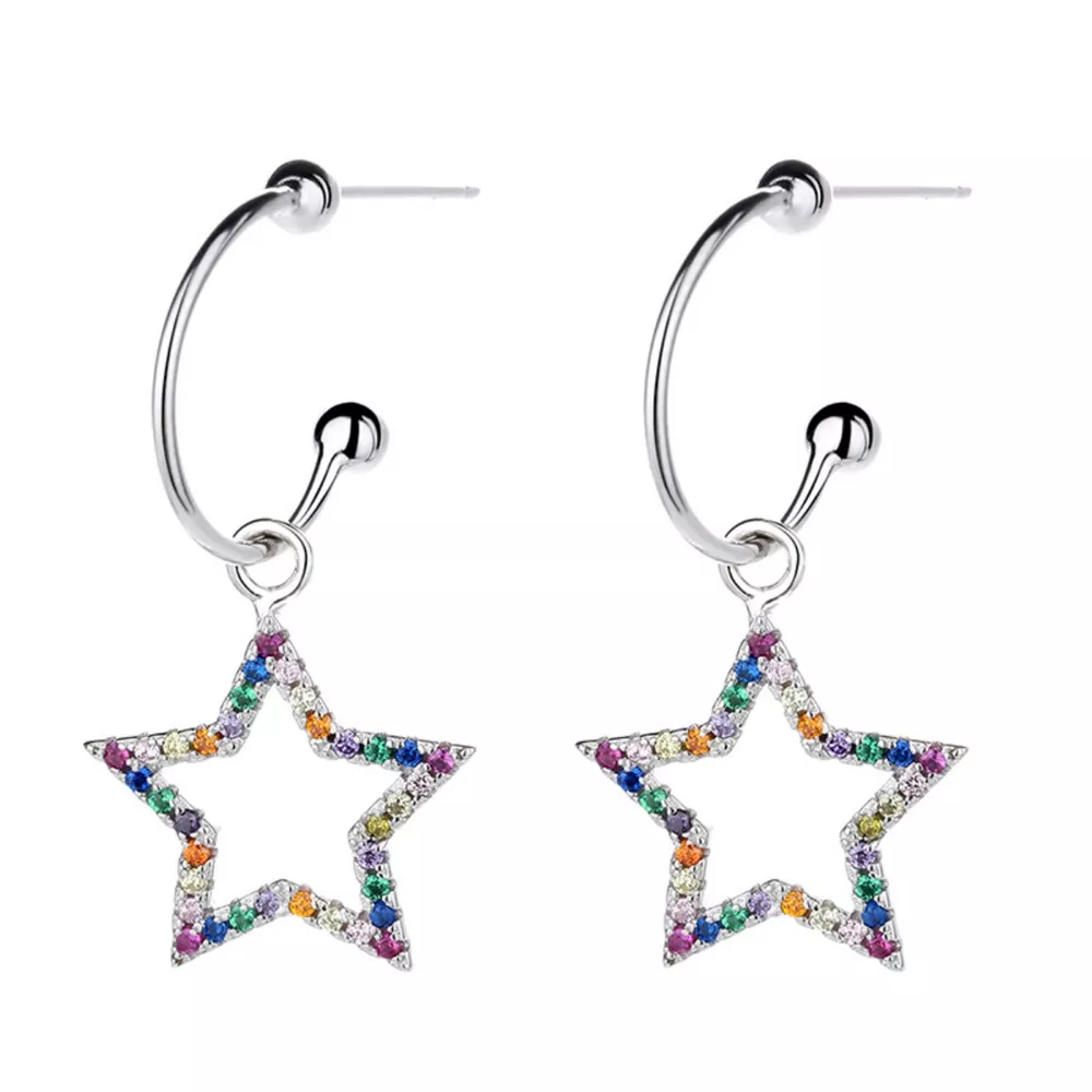 Star C-Hoop Dangle Earrings, image 8