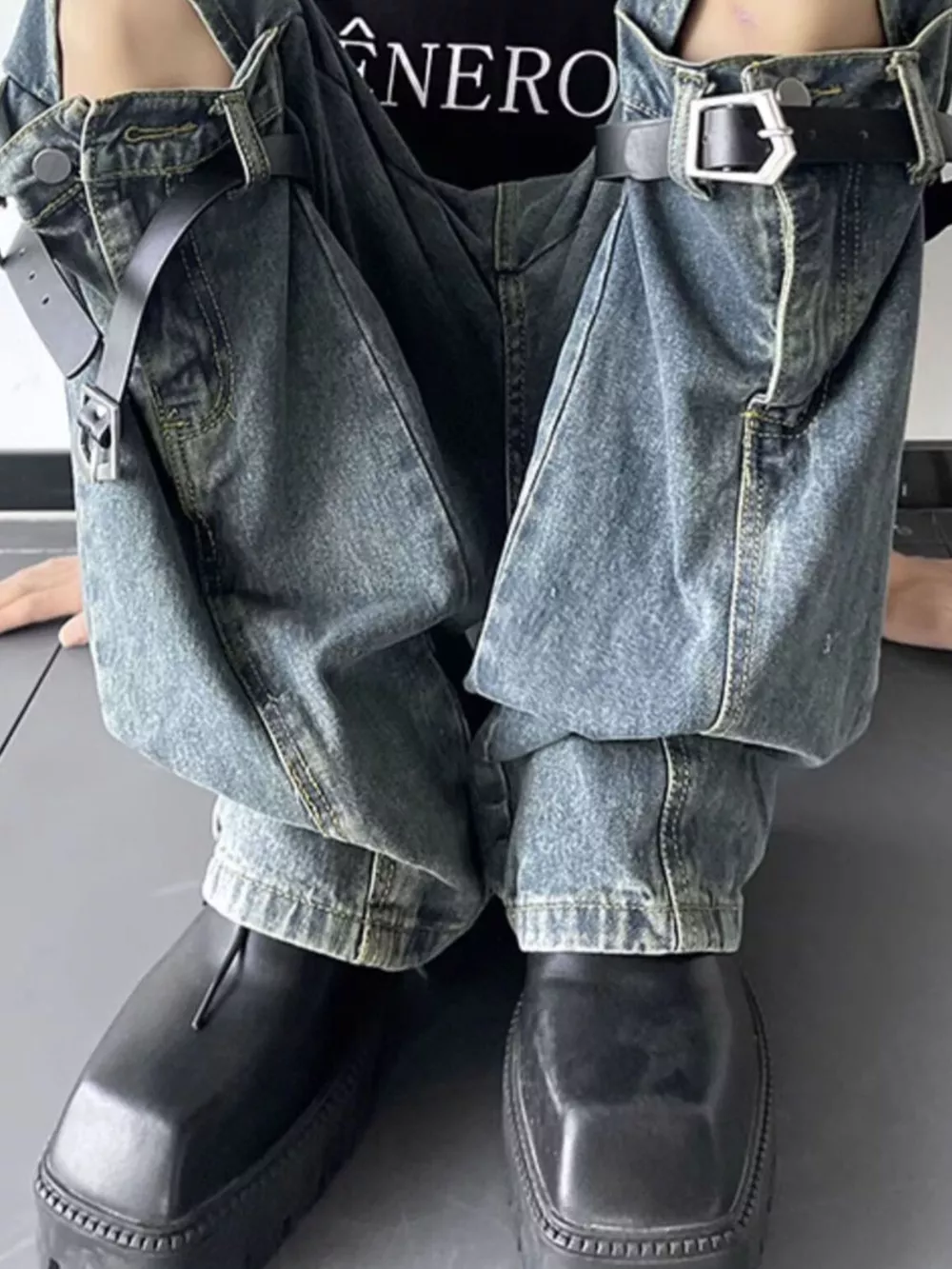 Men's Full Size Ripped Wide Leg Jeans Plus Size, image 4