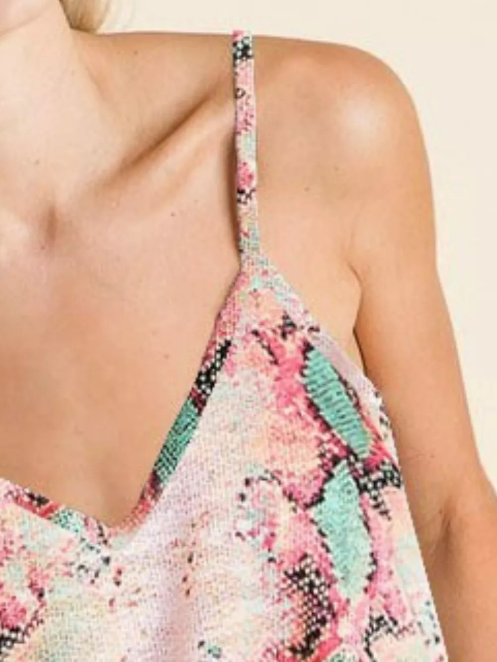 Snakeskin Low Gauge Sleeveless Top, image 3