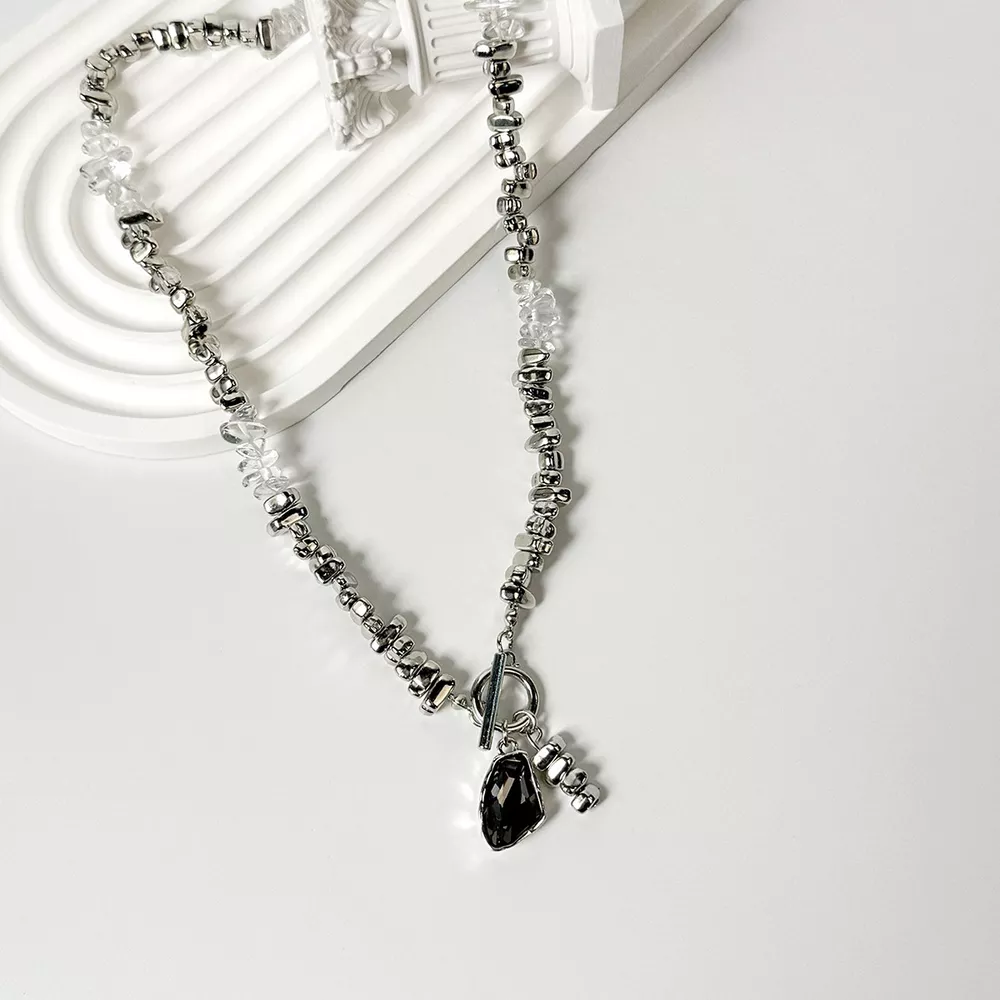 Chunky Gemstone Pendant Necklace, image 2