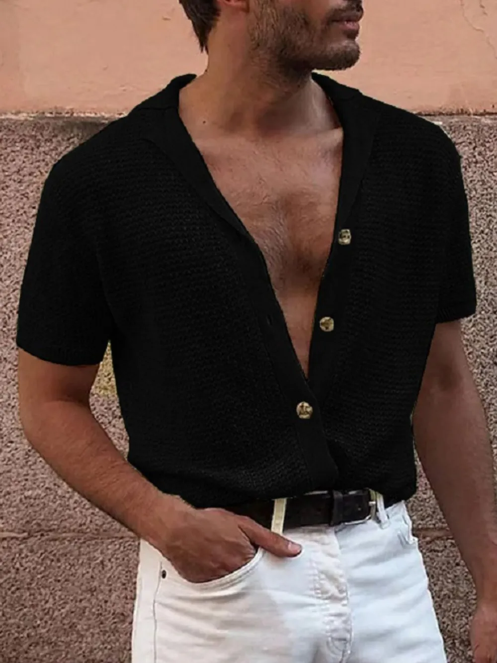 Men's Full Size Button Down Short Sleeve Shirt Plus Size, image 5
